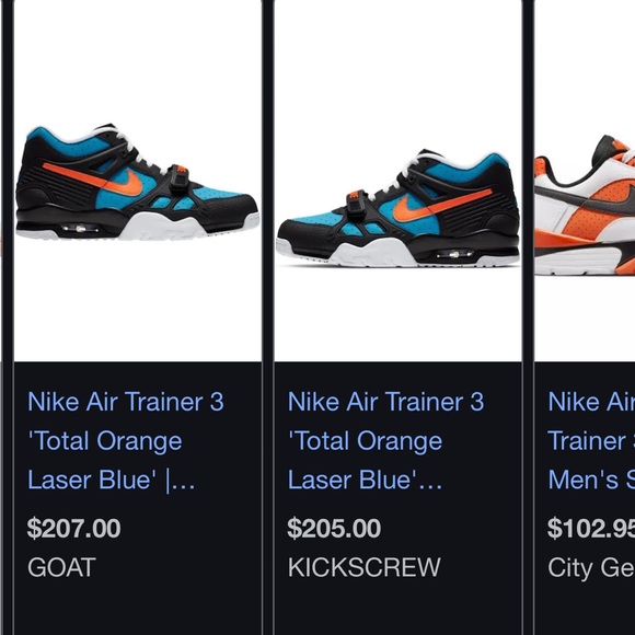 Nike Air Trainer 3 Black Total Orange Laser Blue - Picture 8 of 8